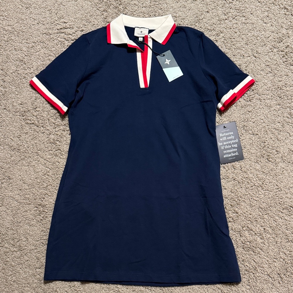 NWT Tuckernuck Hutton Polo Dress Navy, size L
